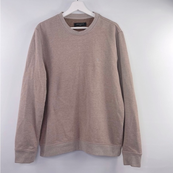 AllSaints Raven Crewneck Sweatshirt Color:Mushroom Pink Size Large - Picture 2 of 3